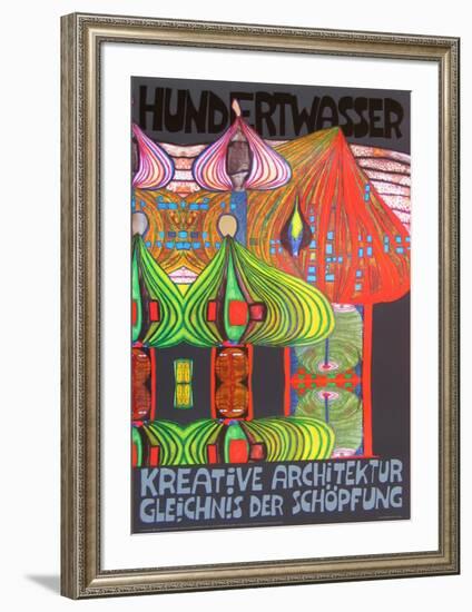 Kreative Architecture-Friedensreich Hundertwasser-Framed Art Print