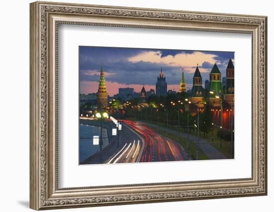 Kremlevskaya Nab at Dusk-Jon Hicks-Framed Photographic Print