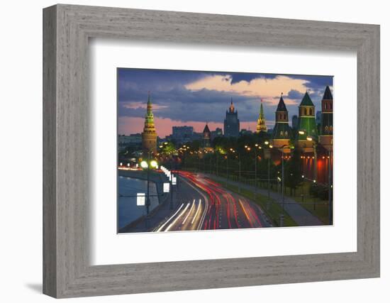 Kremlevskaya Nab at Dusk-Jon Hicks-Framed Photographic Print