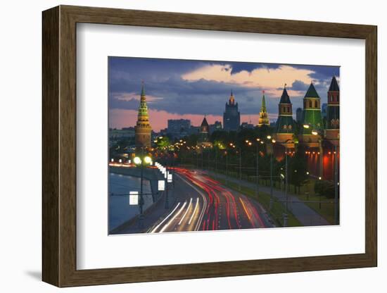 Kremlevskaya Nab at Dusk-Jon Hicks-Framed Photographic Print