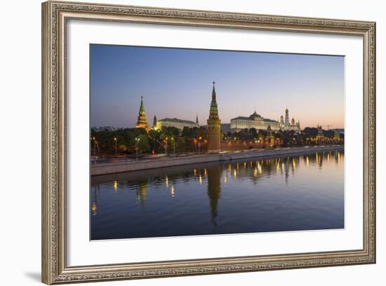 Kremlin Churches and Towers from Moscow River Bridge, Moscow, Russia-Gavin Hellier-Framed Photographic Print