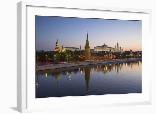 Kremlin Churches and Towers from Moscow River Bridge, Moscow, Russia-Gavin Hellier-Framed Photographic Print