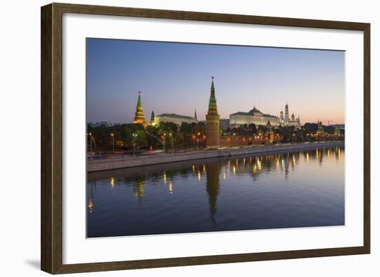 Kremlin Churches and Towers from Moscow River Bridge, Moscow, Russia-Gavin Hellier-Framed Photographic Print