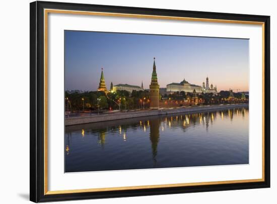 Kremlin Churches and Towers from Moscow River Bridge, Moscow, Russia-Gavin Hellier-Framed Photographic Print