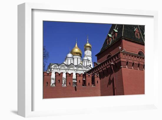 Kremlin Wall and Grand Kremlin Palace, Moscow, Russia-null-Framed Art Print