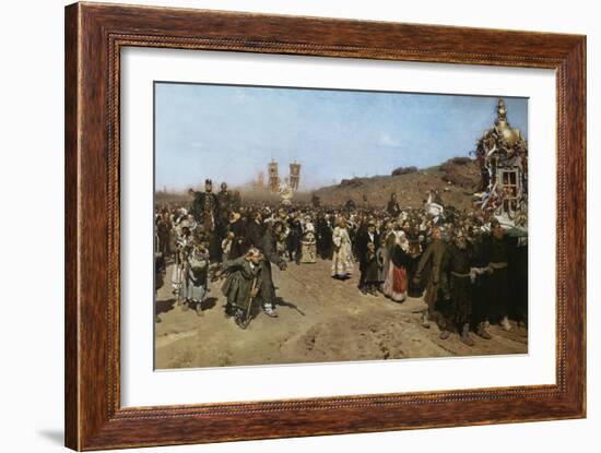 Kreuzprozession Im Gouvernement Kursk, 1880/1883-Ilya Efimovich Repin-Framed Giclee Print