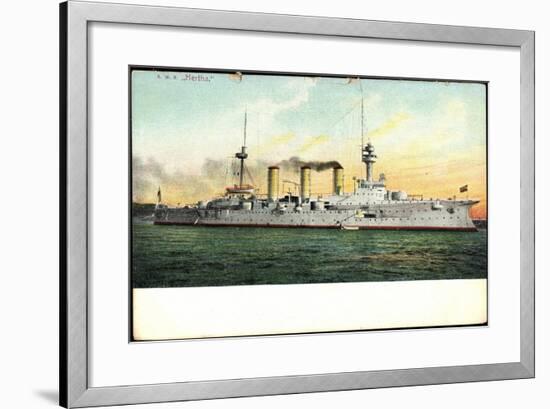 Kriegsschiff Hertha Auf See-null-Framed Giclee Print