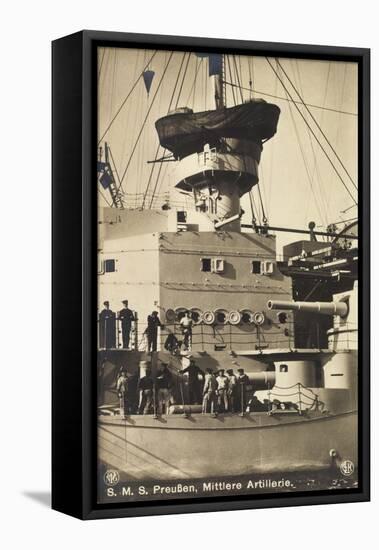 Kriegsschiff S. M. S. Preußen, Mittlere Artillerie-null-Framed Premier Image Canvas