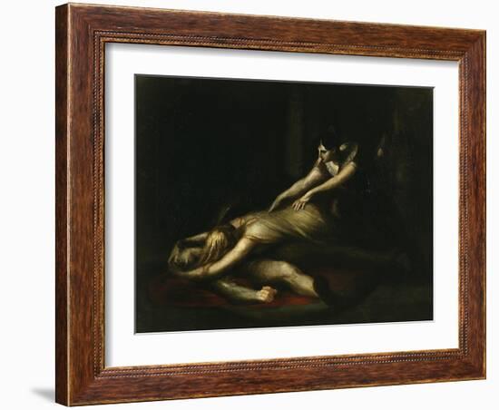 Kriemhild Throws Herself on Siegfried's Corpse-Henry Fuseli-Framed Giclee Print