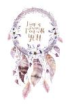 Isolated Watercolor Decoration Bohemian Dreamcatcher. Boho Feathers. Native Dream Chic Design. Myst-krisArt-Stretched Canvas