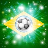 Brazil Soccer Flag-Krisdog-Framed Art Print