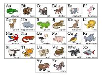 Cartoon Animal Alphabet Chart-Krisdog-Framed Stretched Canvas