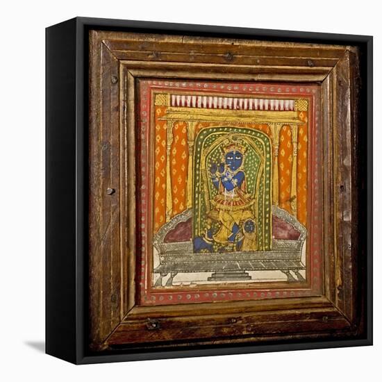 Krishna 19th Century Miniature Painting-Paul Stewart-Framed Premier Image Canvas