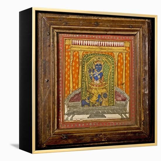 Krishna 19th Century Miniature Painting-Paul Stewart-Framed Premier Image Canvas