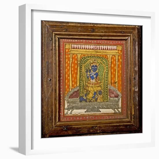 Krishna 19th Century Miniature Painting-Paul Stewart-Framed Premium Photographic Print