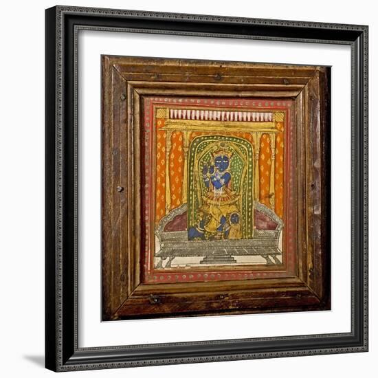 Krishna 19th Century Miniature Painting-Paul Stewart-Framed Premium Photographic Print