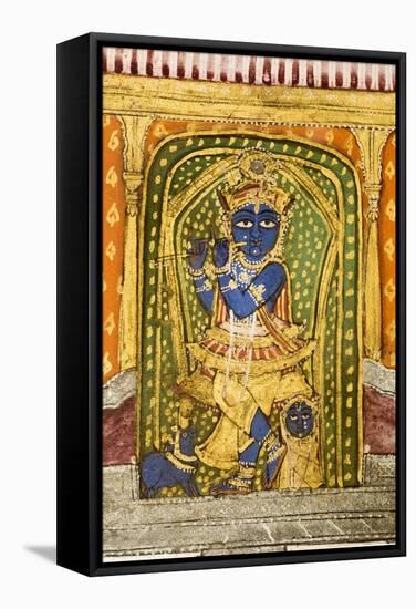 Krishna 19th Century Miniature Painting-Paul Stewart-Framed Premier Image Canvas