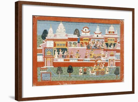 Krishna Abducts Mitravinda-null-Framed Art Print