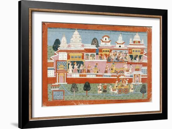 Krishna Abducts Mitravinda-null-Framed Art Print