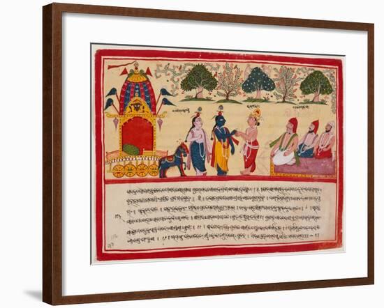 Krishna and Balarama Arrive in the Forest-null-Framed Art Print