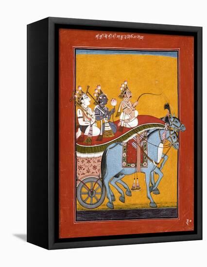 Krishna and Balarama Being Driven by Akrura to Mathura-null-Framed Stretched Canvas