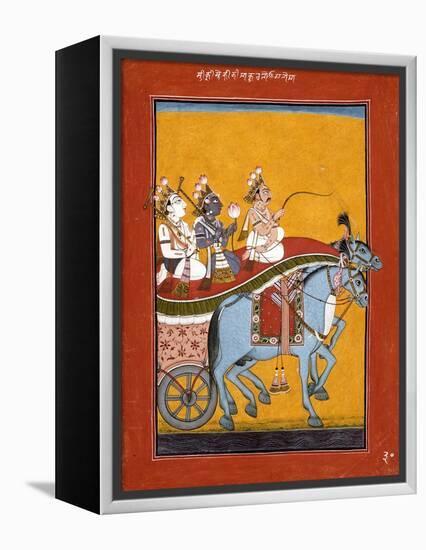 Krishna and Balarama Being Driven by Akrura to Mathura-null-Framed Stretched Canvas