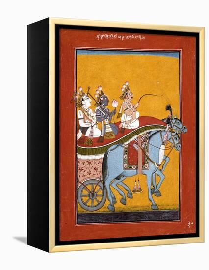 Krishna and Balarama Being Driven by Akrura to Mathura-null-Framed Stretched Canvas