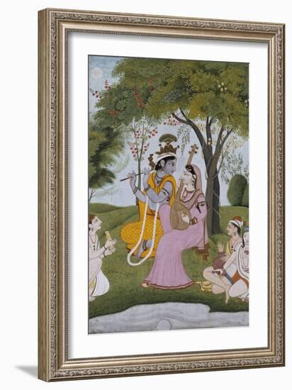 Krishna and Radha Making Music-null-Framed Giclee Print