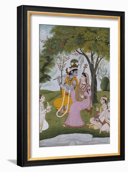 Krishna and Radha Making Music-null-Framed Giclee Print