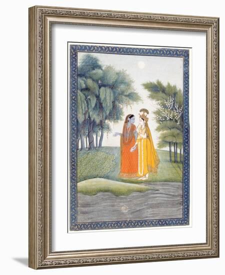 Krishna and Radha Walking by the Jumna in the Moonlight Having Exchanged Clothes, from the…-null-Framed Giclee Print