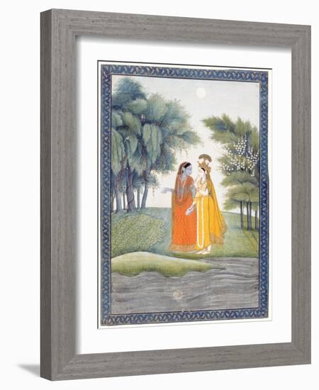 Krishna and Radha Walking by the Jumna in the Moonlight Having Exchanged Clothes, from the…-null-Framed Giclee Print