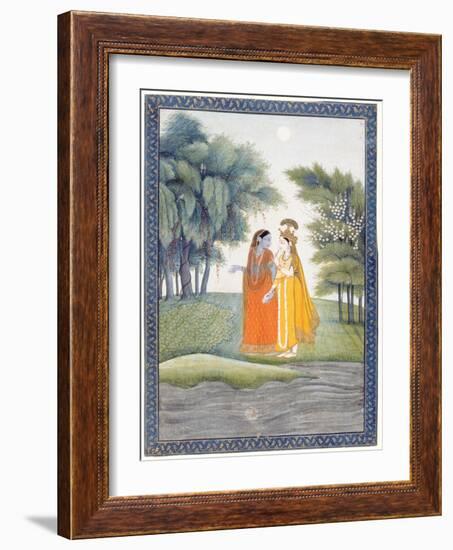 Krishna and Radha Walking by the Jumna in the Moonlight Having Exchanged Clothes, from the…-null-Framed Giclee Print