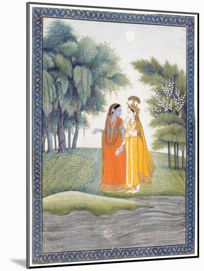 Krishna and Radha Walking by the Jumna in the Moonlight Having Exchanged Clothes, from the…-null-Mounted Giclee Print