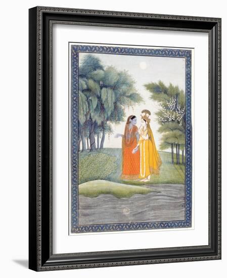 Krishna and Radha Walking by the Jumna in the Moonlight Having Exchanged Clothes, from the…-null-Framed Giclee Print