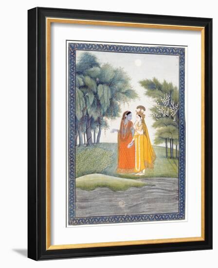 Krishna and Radha Walking by the Jumna in the Moonlight Having Exchanged Clothes, from the…-null-Framed Giclee Print