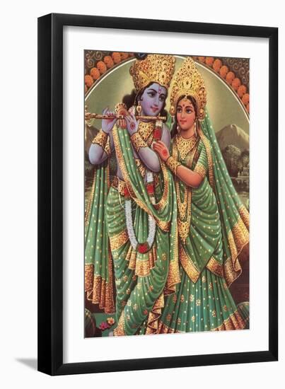 Krishna and Radha-null-Framed Art Print