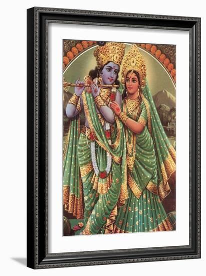 Krishna and Radha-null-Framed Art Print