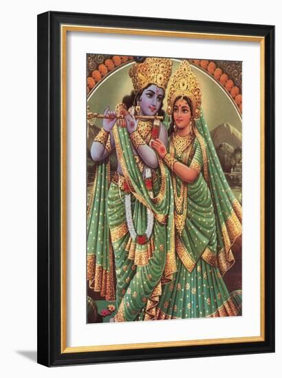 Krishna and Radha-null-Framed Art Print