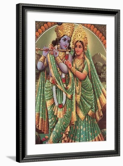 Krishna and Radha-null-Framed Art Print