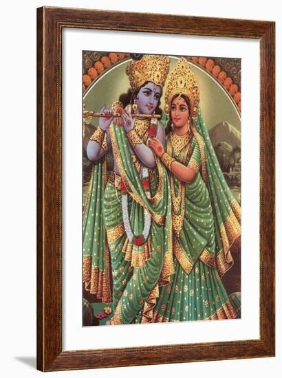 Krishna and Radha-null-Framed Art Print