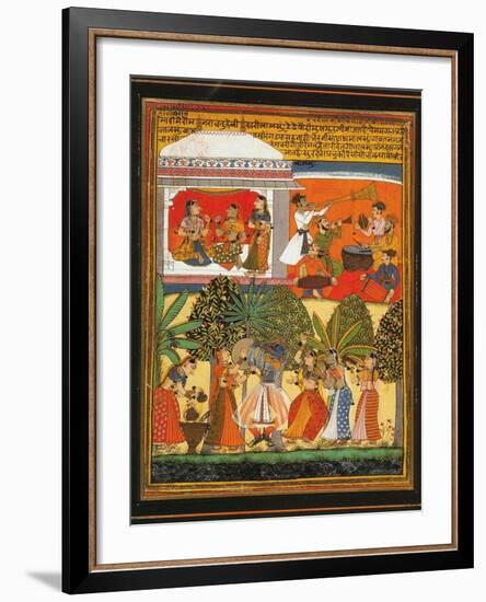 Krishna Dances with the Gopis-null-Framed Art Print