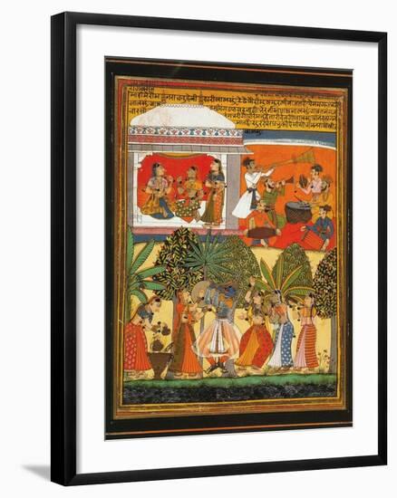 Krishna Dances with the Gopis-null-Framed Art Print