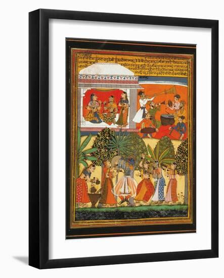 Krishna Dances with the Gopis-null-Framed Art Print