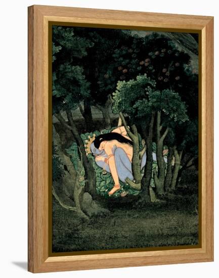 Krishna Embraced by Radha, Ca 1775-null-Framed Premier Image Canvas