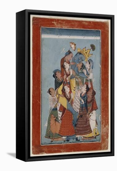 Krishna Embracing the Gopis-null-Framed Stretched Canvas