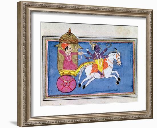 Krishna, Hindu Deity, an Avatar of Vishnu, 17th Century-null-Framed Giclee Print