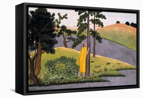 Krishna Leaning Against a Tree, Awaiting Radha, C.1780-null-Framed Premier Image Canvas