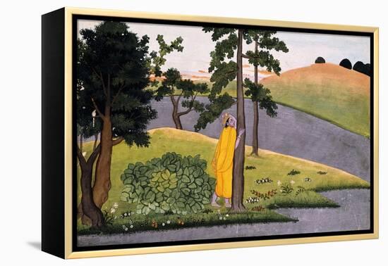 Krishna Leaning Against a Tree, Awaiting Radha, C.1780-null-Framed Premier Image Canvas