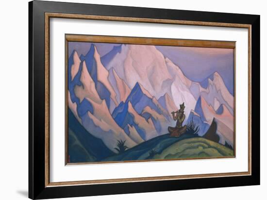 Krishna Par Roerich, Nicholas (1874-1947), 1946 - Tempera on Canvas, 79X154 - State Russian Museum,-Nicholas Roerich-Framed Giclee Print