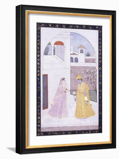 Krishna Stands Holding a Lotus Blossom-null-Framed Giclee Print